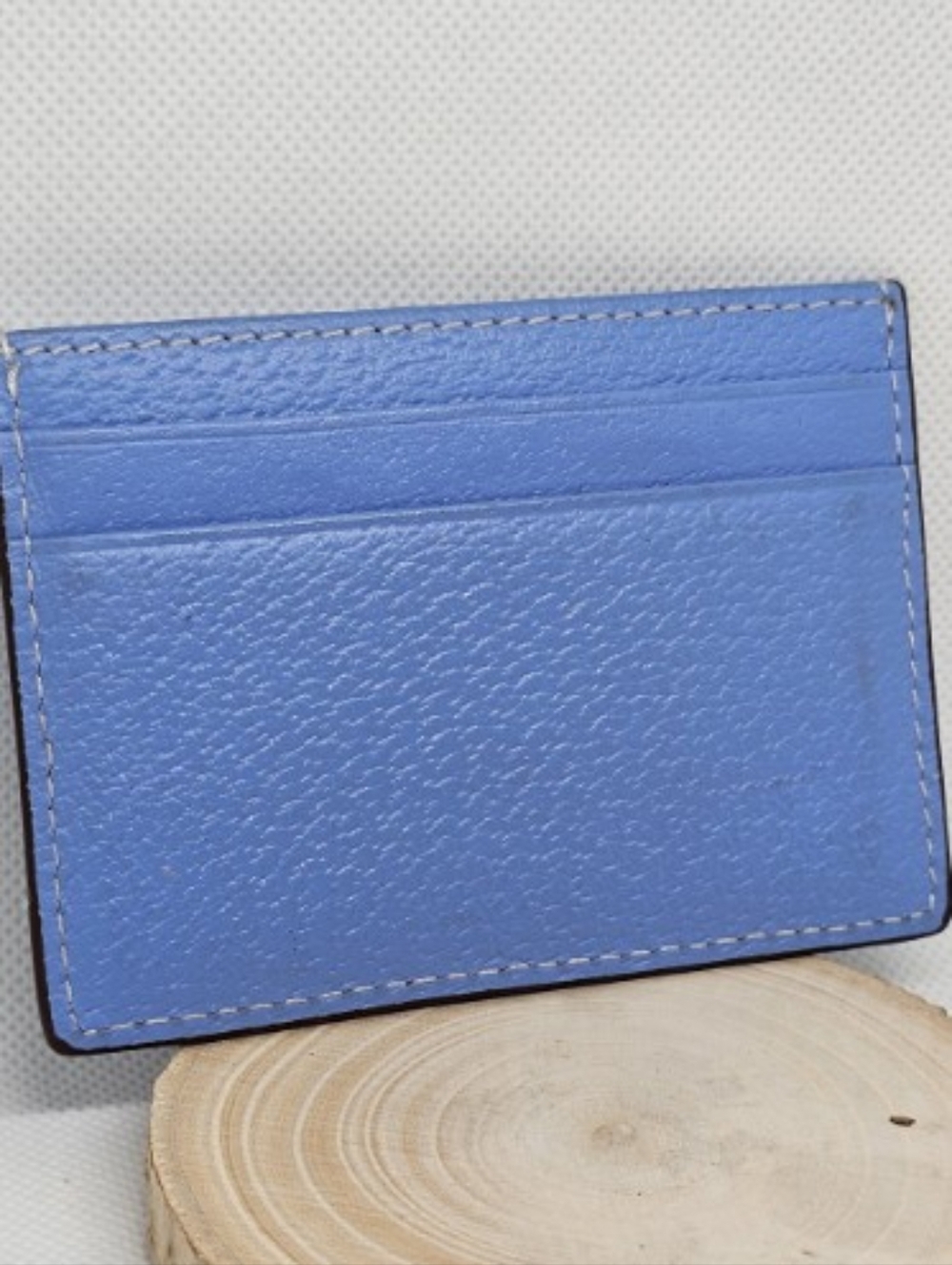 kate spade Blue Leather Card Sleeve with Gold Logo - Picture 2 of 3